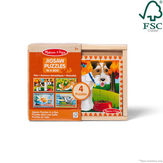 Melissa & Doug Wooden Jigsaw Puzzles In A Box - 4 Ct