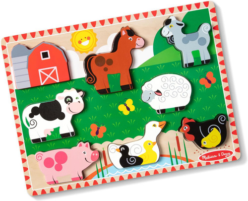 Melissa & Doug Farm Wooden Chunky Puzzle - 8 Pieces