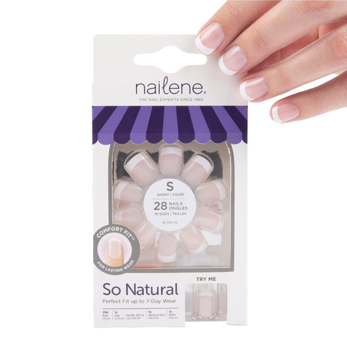 Nailene So Natural Everyday Nails Natural Look Short Pink - 28 Nails