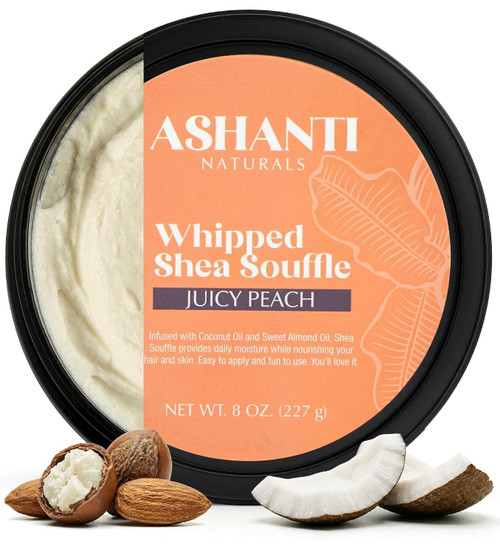 Ashanti Naturals Scented Whipped Shea Butter for Skin Juicy Peach - 8 oz