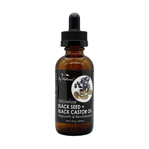 By Natures 100% Black Seed + Black Castor Oil - 2 fl oz