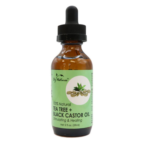 By Natures Tea Tree Plus Black Castor Oil for Hair Growth and Moisturizing Skin - 2 fl oz