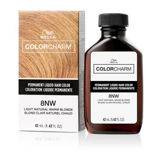 WELLA Color Charm Permanent Liquid Hair Color 008NW Light Natural Warm Blonde - 1.4 fl oz