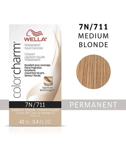 Wella ColorCharm Permanent Liquid Hair Color 7N/711 Medium Blonde  - 1.4 fl oz