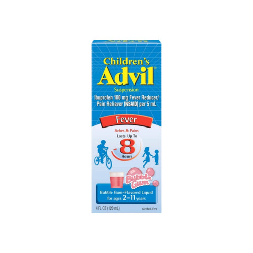 Advil Ibuprofen Fever Reducer/Pain Reliever Oral Suspension, Bubble Gum 4 Oz