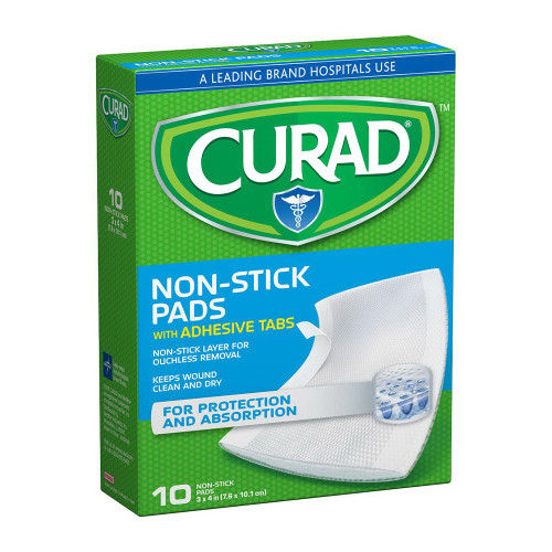 Curad Medium Non-Stick Pads  10 Each