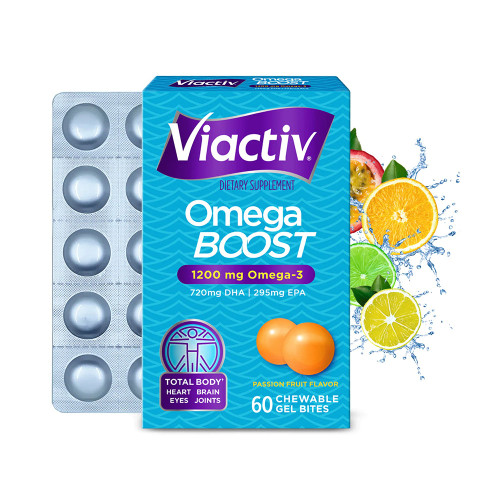 Viactiv Omega Boost Supplement, 1200 Mg Omega-3S, 60 Chewable Gel