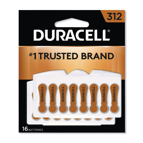 Duracell - Hearing Aid Batteries Size 312 (Brown) 16 Count