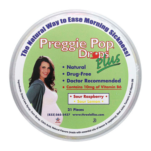 Three Lollies, Preggie Drops Plus With Vitamin B6, 1 Each, 21 Ct