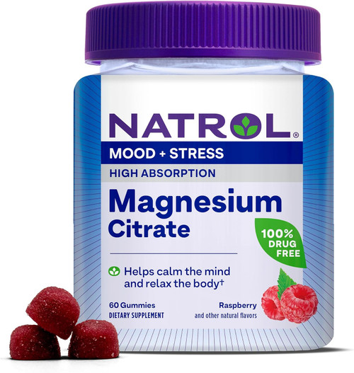 Natrol Mood + Stress Magnesium Citrate 330Mg, Dietary Supplement For Mood And Occasional Stress Support, 60 Ct
