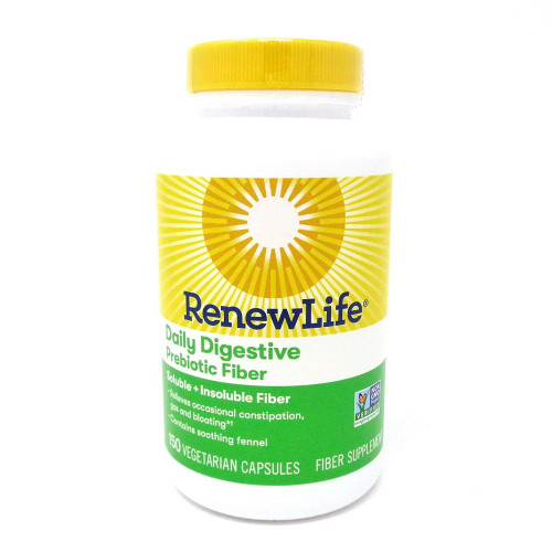 Renew Life, Daily Digest Prebiotic Fiber Capsules, 150 Vegetarian Capsules, 1 Each, 150 Ct