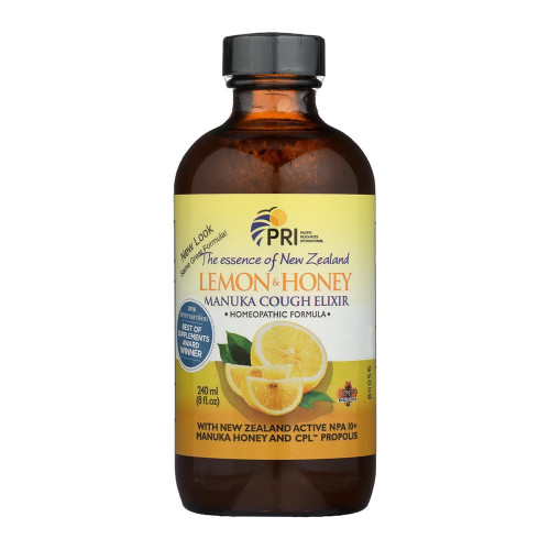 Pacific Resources Int., Manuka Cough Elixir Lemon & Honey, 1 Each, 8 Fl Oz