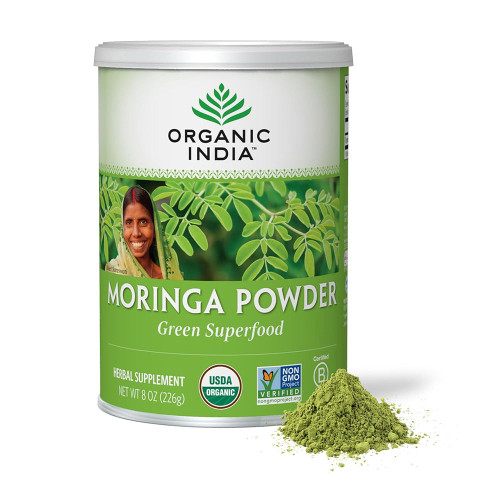 Organic India, Organic Moringa Green Superfood Leaf Powder Herbal Supplement, 1 Each, 8 Oz