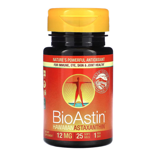 Nutrex Hawaii Inc., Bioastin Astaxanthin Microalgae Gel Capsules, 1 Each, 25 Sgel