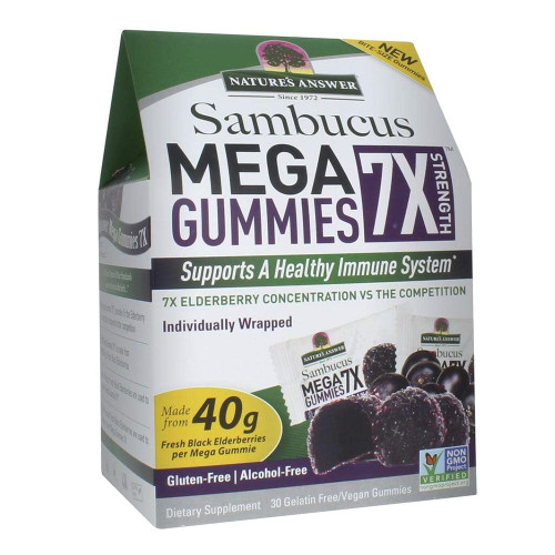 Natures Answer, Sambucus Mega Gummies 7X 40G, 1 Each, 30 Ct