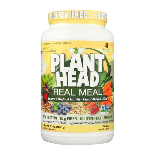 Genceutic Naturals, Plant Head Real Meal Vanilla, 1 Each, 2.3 Lb