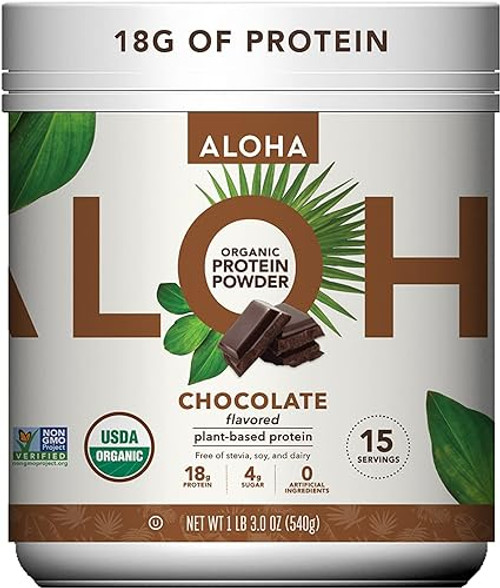 Aloha, Organic Chocolate Plant Protein Powder, 1 Each, 1.22 Lb