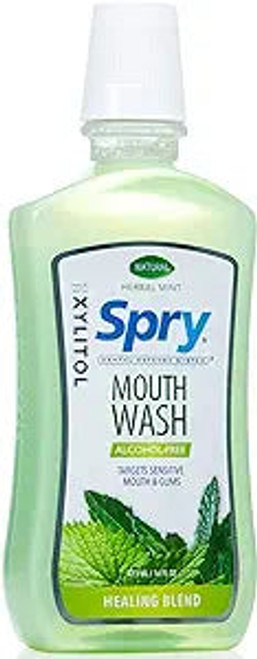 Spry, Mouth Wash Herbal Mint Af, 1 Each, 16 Oz