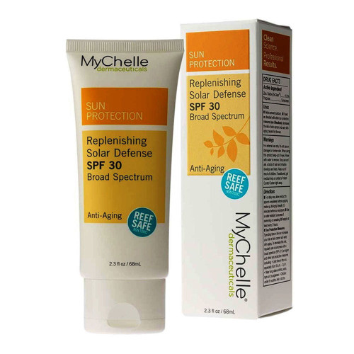 Mychelle, Sun Protection Replenishing Solar Defense Spf 30 Broad Spectrum Anti Aging Reef Safe Box,