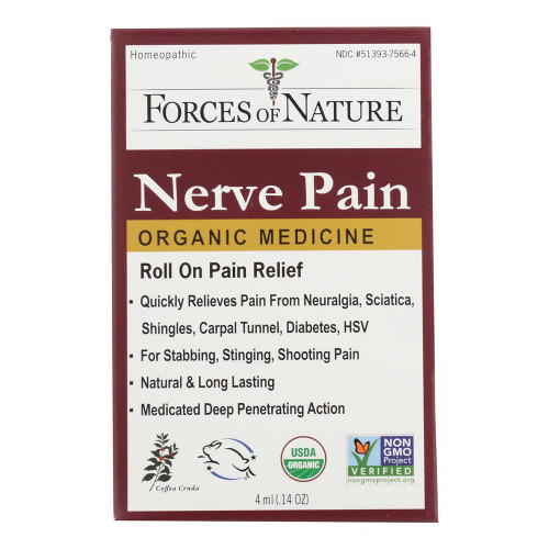 Forces Of Nature, Organic Nerve Pain Roll On Pain Relief, 1 Each, 4 Ml