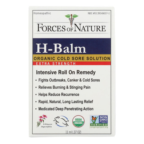 Forces Of Nature, Organic H-Balm Intensive Roll On Remedy, 1 Each, 11 Ml