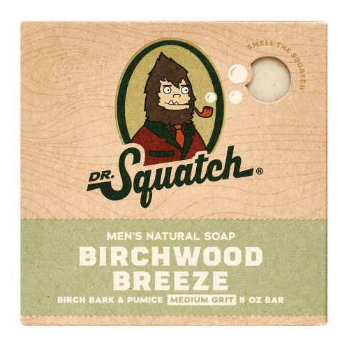 Dr. Squatch All Natural Bar Soap For Men With Medium Grit - Birchwood Breeze 5 Ounce