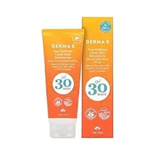 Derma E, Sun Defense Clear Zinc Sunscreen Spf 30, 1 Each, 4 Oz