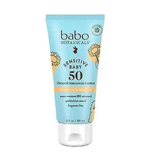 Babo Botanicals, Baby Skin Mineral Sunscreen Spf 50, 1 Each, 3 Oz