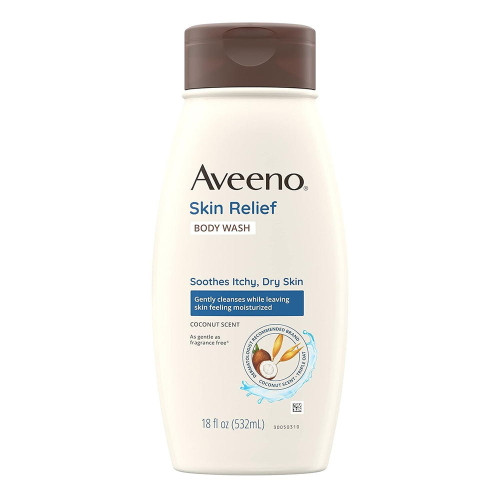 Aveeno Skin Relief Body Wash with Coconut Scent and Triple Oat, 18 Oz   Aveeno Skin Relief Body Wash with Coconut Scent and Triple Oat, 18 Oz