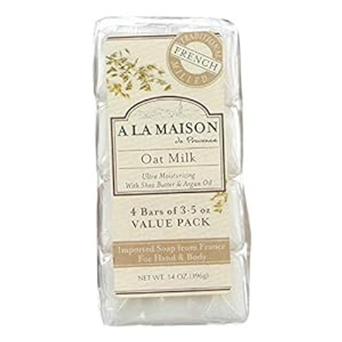 A La Maison, Bar Soap Oat Milk Value 4 Pack, 1 Each, 14 Oz