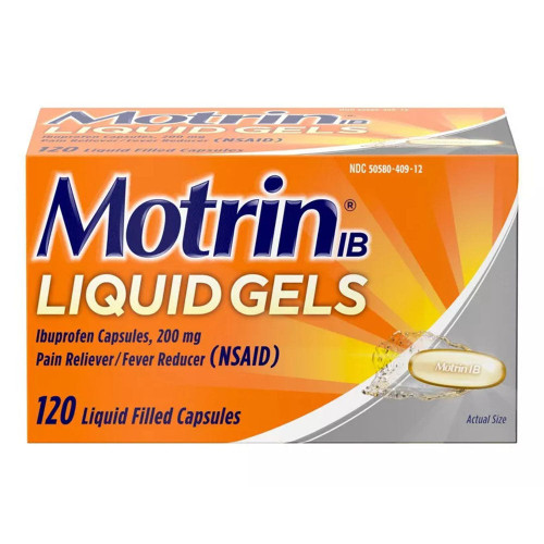 Motrin Ib Liquid Gels, Ibuprofen 200 Mg, Pain Reliever & Fever Reducer Minor Arthritis Pain 120 Ct