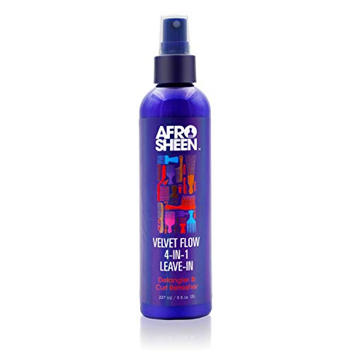 Afro Sheen Velvet Flow 4-In-1 Leave-In Spray. Protects Hair Against Heat, Detangles, And Moisturizes. 8Oz.