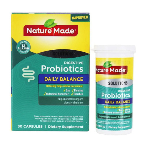 Nature Made Digestive Probiotics, Daily Balance 12 Billion Cfu,30 Capsules