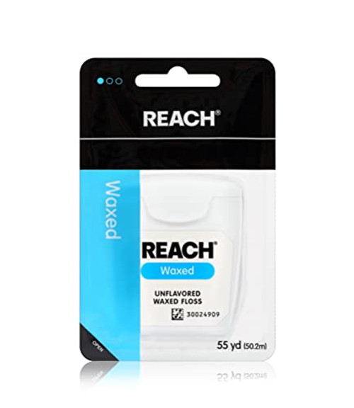 Reach Dentotape Waxed Dental Floss   Effective Plaque Removal, Extra Wide Cleaning Surface   Shred Resistance & Tension, Slides Smoothly & Easily   Unflavored, 55 Yards,