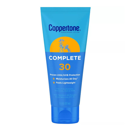Coppertone Complete Spf 30 Sunscreen Lotion, Lightweight, Moisturizing Sunscreen, Water Resistant Body Sunscreen Spf 30, 7 Fl Oz Tube