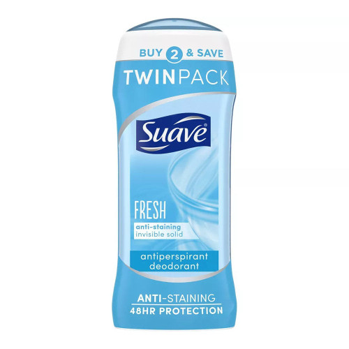 Suave Deodorant Antiperspirant & Deodorant Stick 48-Hour Odor And Wetness Protection Fresh Deodorant For Women 2.6 Oz