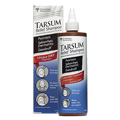 Tarsum Psoriasis Shampoo - Coal Tar Shampoo And Conditioner For Scalp Psoriasis, Seborrheic Dermatitis, Severe Dandruff, & Eczema - Exfoliating Relief For Flaky, Itchy Scalp, Plaque, & Redness (4 Oz)