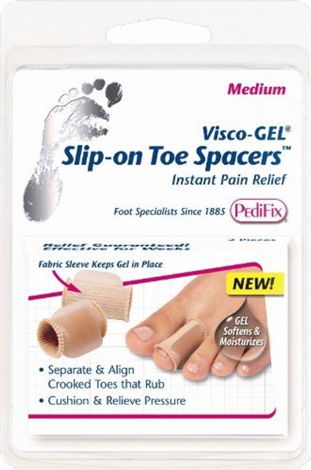 Pedifix Visco-Gel Slip-On Toe Spacer Medium 2/Pack
