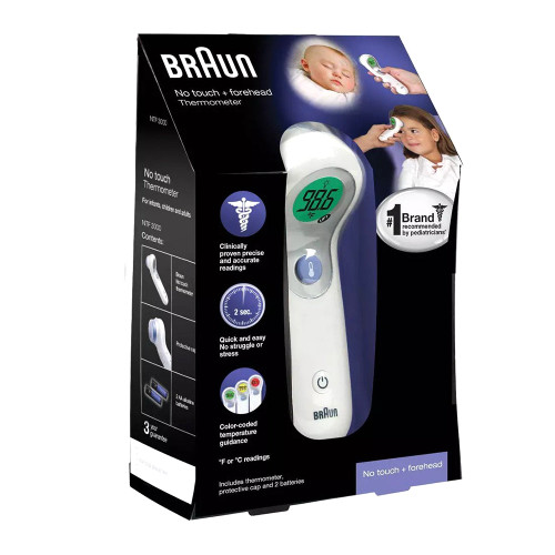 Braun No Touch Digital Thermometer, Ntf3000Us, White