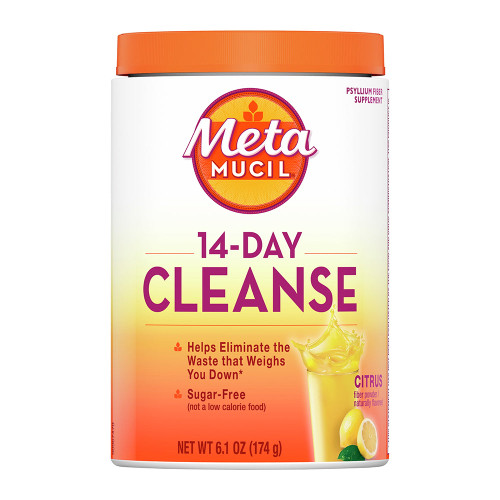 Metamucil 14 Day Cleanse Fiber Powder Supplement Citrus - 6.1 Oz