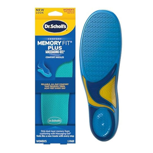 Dr. Scholl'S Memory Fit Plus Massaging Gel, Comfort Insoles, Women Size 6-10, 1 Pair