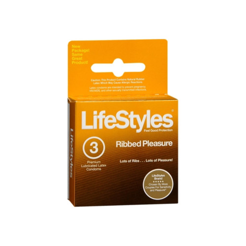 Lifestyles Ribbed Pleasure Condoms Lubricated Latex