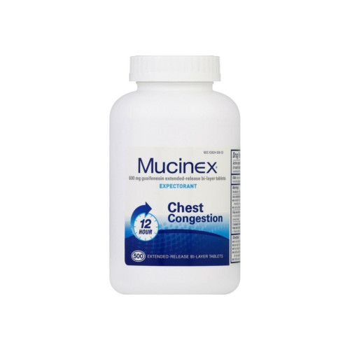 Mucinex 12-Hour Chest Congestion Expectorant Tablets, 500 Ct