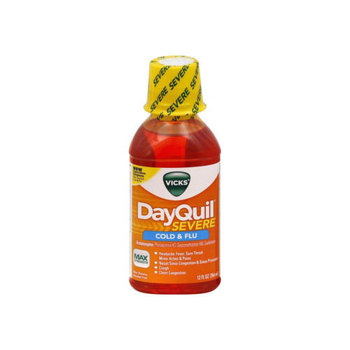 Vicks Dayquil Severe Cold & Flu Relief Liquid, 12 Oz