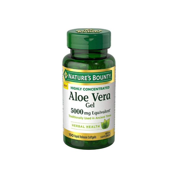 Nature'S Bounty Aloe Vera Gel Herbal Health Supplement 5000Mg, 100 Ea