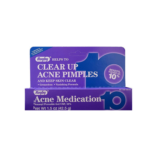 Rugby Acne Medication Gel Benzoyl Peroxide 10% 1.5 Oz