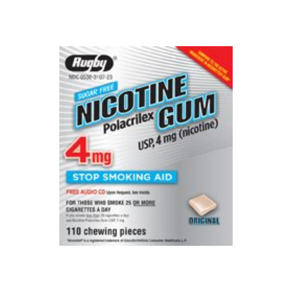Rugby Nicotine Polacrilex Gum Usp 4 Mg 110 Each