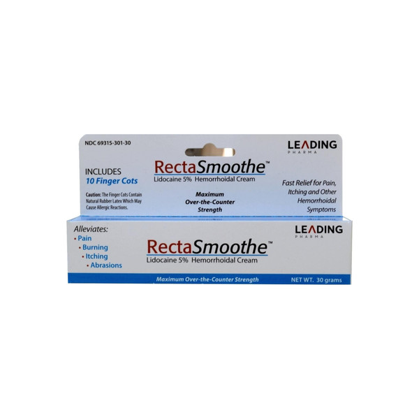 Rectasmoothe Lidocaine 5% Hemorrhoidal Anesthetic Cream 1 Oz