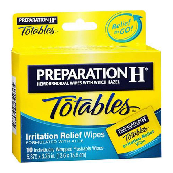Preparation H Totables Irritation Relief Wipes 10 Each