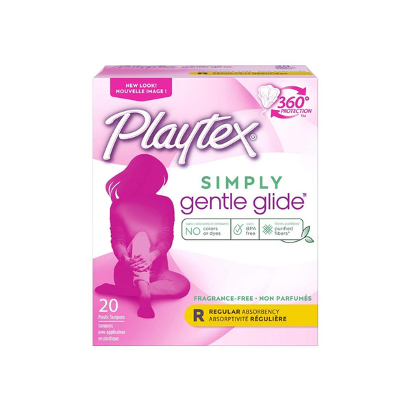 Playtex Simply Gentle Glide 360 Unscented Regular Absorbency Tampons 20 Ea